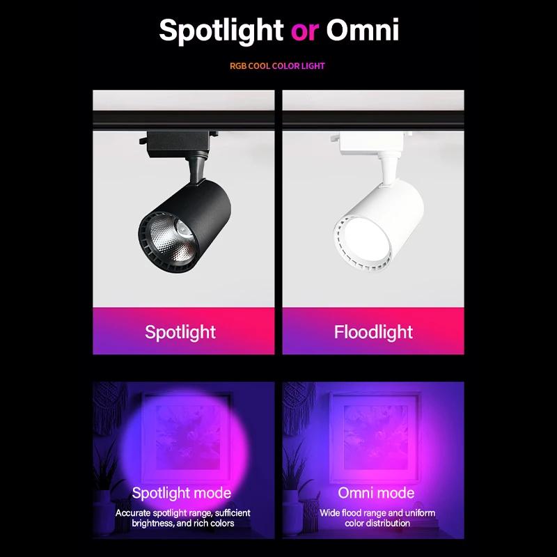 LED Track Light 16 Colors RGB Stage Lighting Fixture 110V 220V Rail Ceiling Spot Led Lamps Neon Bar KTV Top Decor Track Lighting