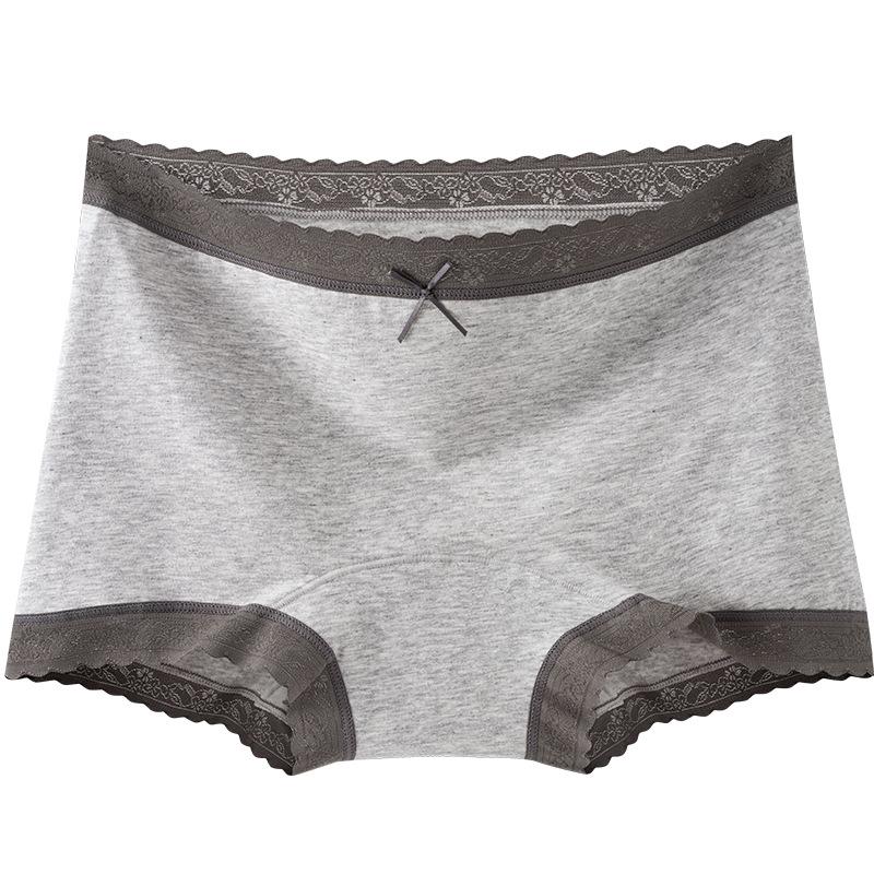 Large Size Female Spring and Autumn Pure Cotton 10A Antibacterial Crotch Full Hip Comfortable Breathable Small Flat Angle Briefs