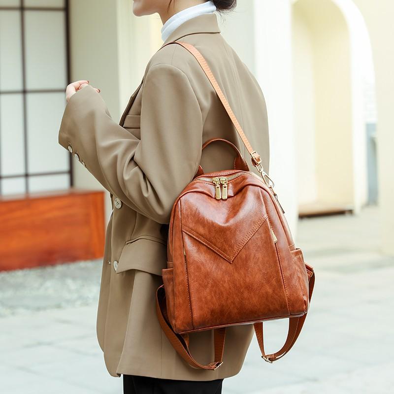 Shoulder Bag Women's Soft Leather PU Backpack