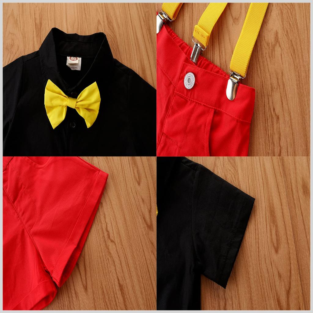 Suspenders Clothes Costume Setup Going Out Short Sleeve Commemorative Photo Toys Youth Middle Ages [Lezalic] Children's (90 Size) (90 Size)