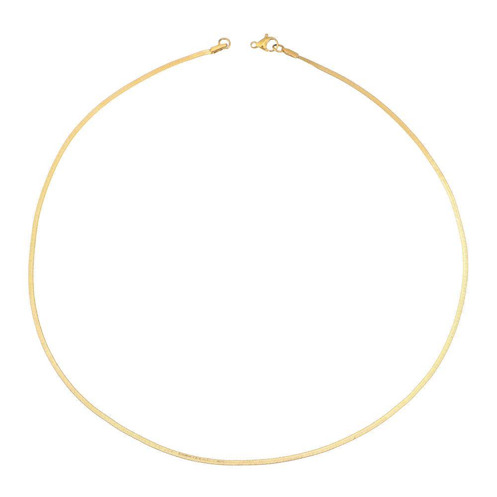 Steel Gifts Jewelry Gold/Silver Plated Herringbone Necklace Snake Link Chain Flat Snake Chain