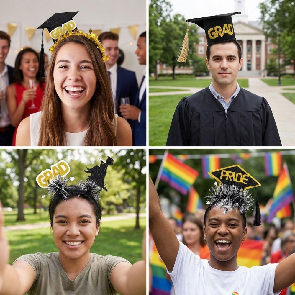 Non-slip Graduation Headband Celebrate Doctor Hat Hair Hoop Elementary School