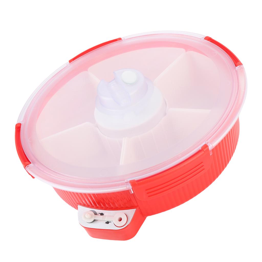 Electric Vacuum Divided Snack Serving Tray Snackle Container Platter for Vacuum Storage with 5 Removable Dishes Lid