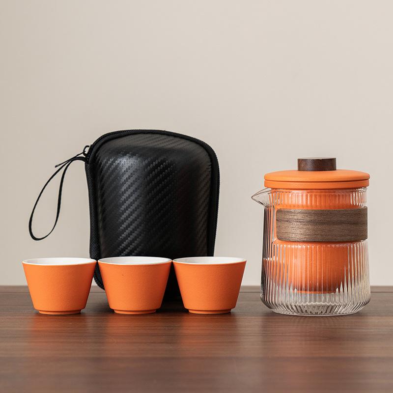 Portable Travel Teaware Sets Kung Fu Tea Maker Kuaike Cup Outdoor Portable Mini Luxury Holiday Gift Tea Set