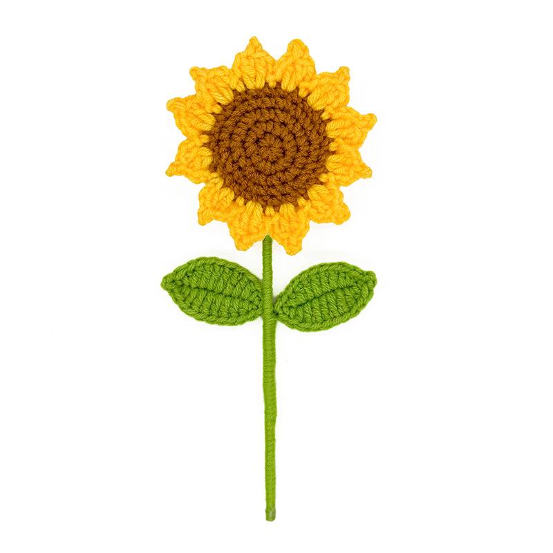 Hand-Knitted Wool Sunflower Bouquet: Perfect Graduation or Teacher's Day Gift