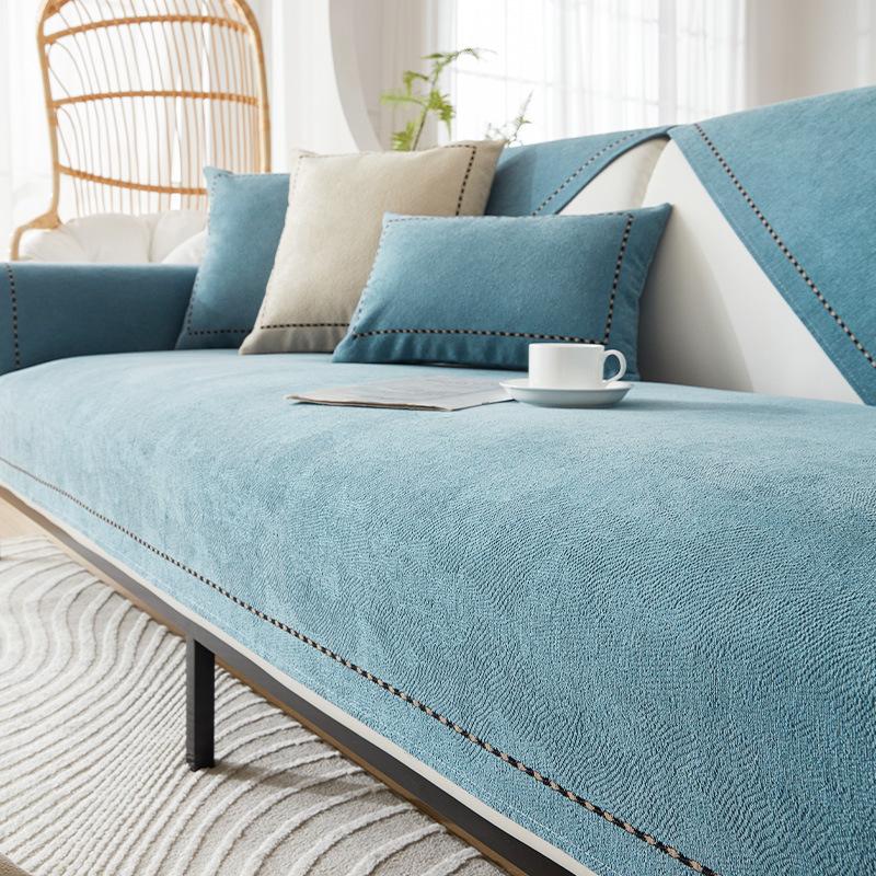 Žinylkový polštář na pohovku Four Seasons univerzální prvotřídní jednobarevný polštář Jednoduchý moderní protiskluzový potah na pohovku