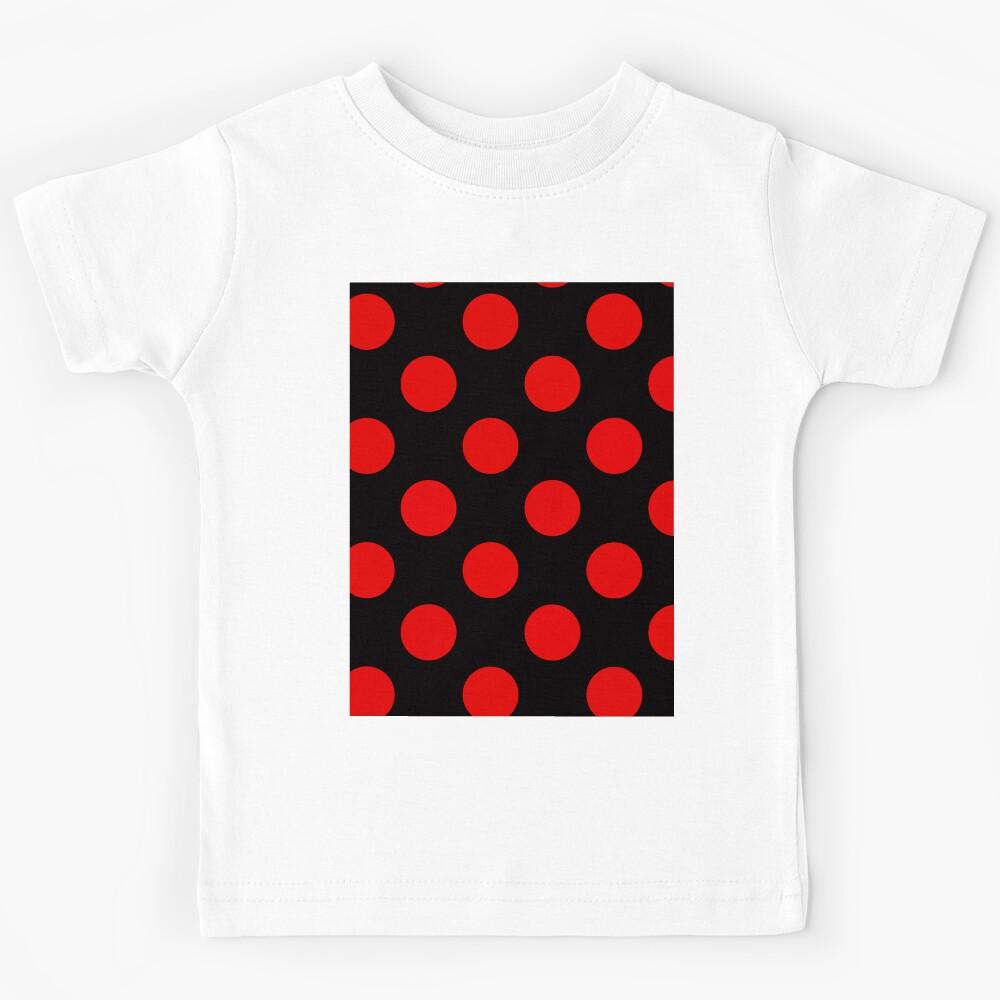 Red and Black Polka Dot  Kids T-Shirt 170