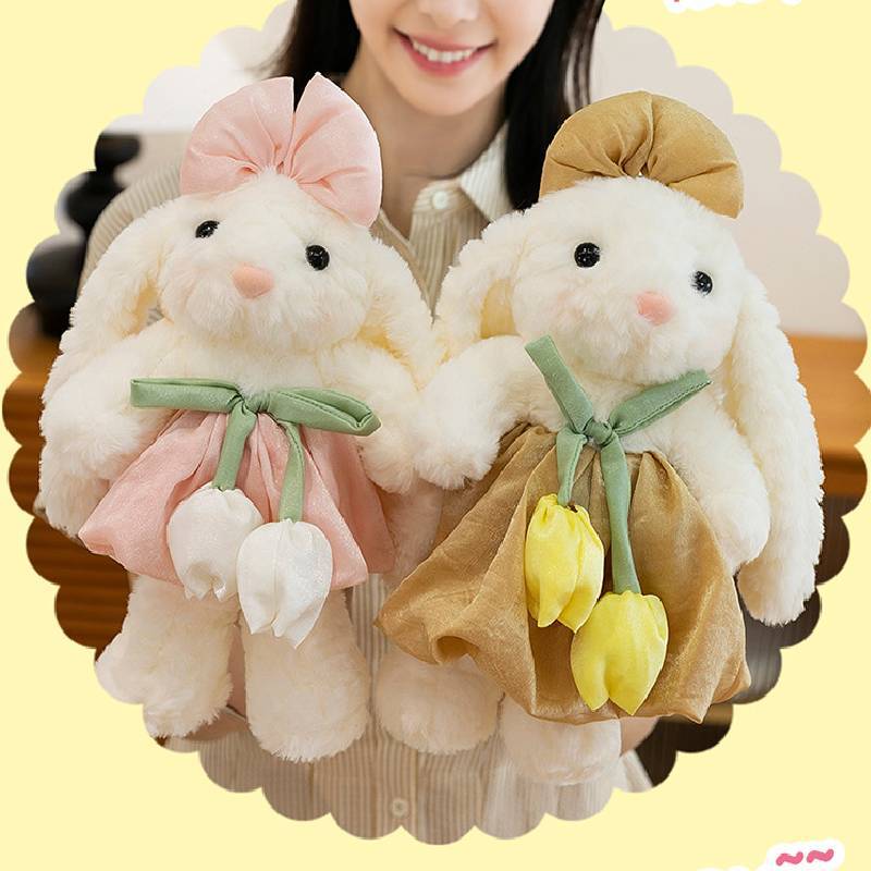 Plush Bunny Toy For Kids With Soft Short Faux Fur Perfect For Comfort And Play