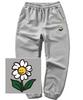 TRIPSHION Single Flower Logo Jogger Sweatpants - Gray