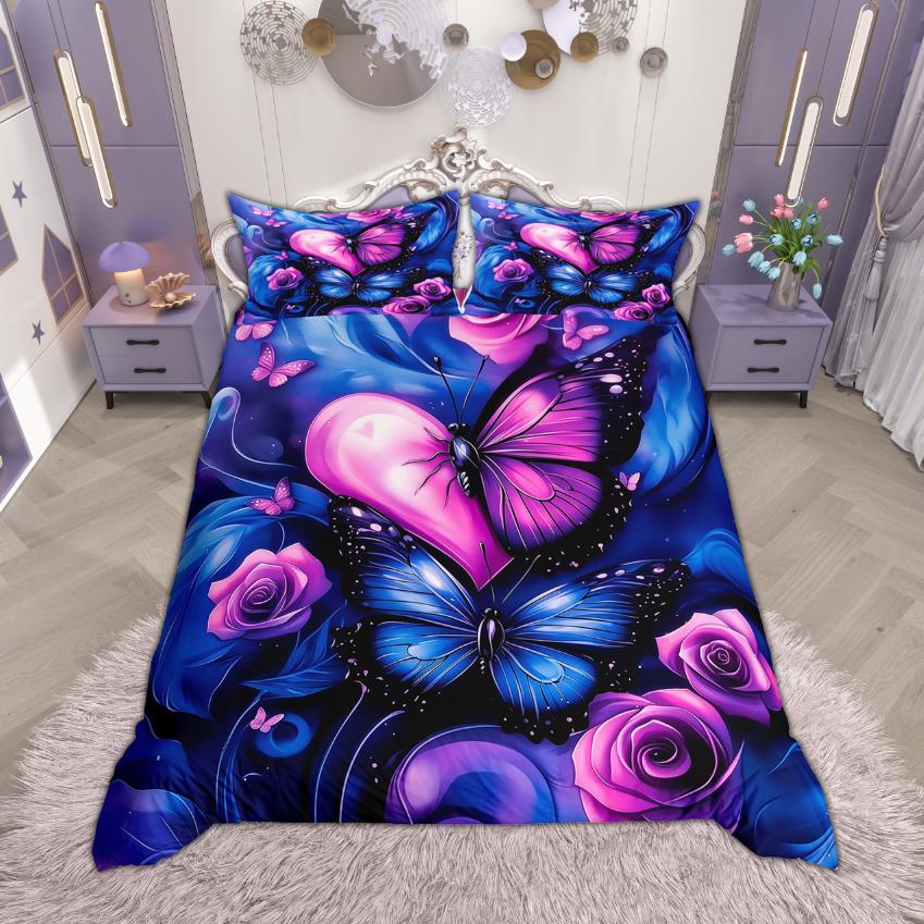 Comforter Homewish Chic Butterfly For Girls Flower Floral Bedding Set Animal Wildlife Set