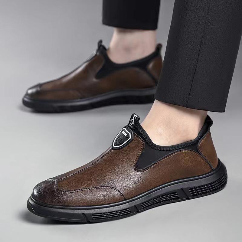 2025 Spring and Autumn New Men's Daily Casual Leather Shoes Men's Soft Leather Soft Sole Foot Sneakers Dad Shoes Since 10288