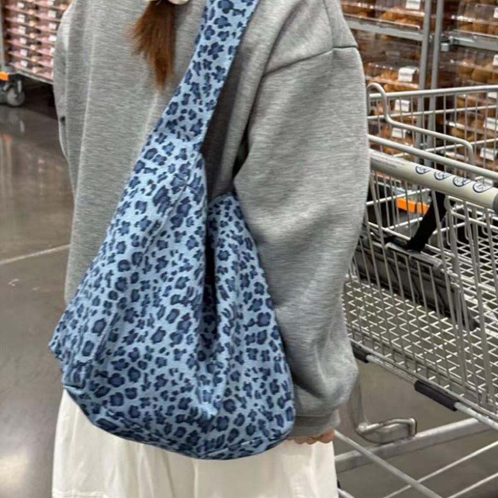 Leopard Print Bag Women'S Lazy Simple Style Versatile Shoulder Bag Simple Retro Commuter Tote Bag