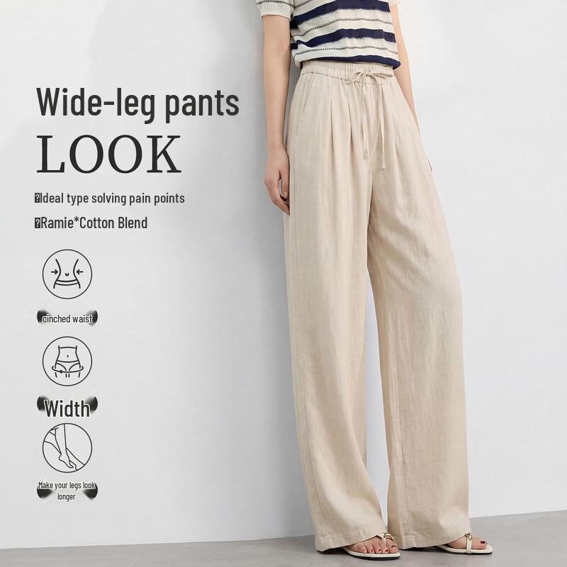 FivePlus Women s High-Waist Drawstring Wide-Leg Pants M
