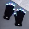 1 Paar Leuchtende Handschuhe LED Leuchtende Fingerhandschuhe mit 7 Farb-Dynamik-Lichtmodus Atmungsaktive Blinkende Rave Party Handschuhe für Erwachsene Jugendliche