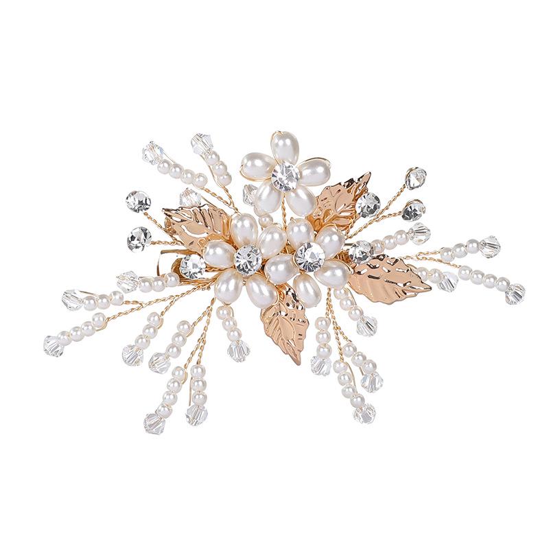Elegant Handmade Pearl Flower Hair Clip - Vintage Bridal Updo Accessory