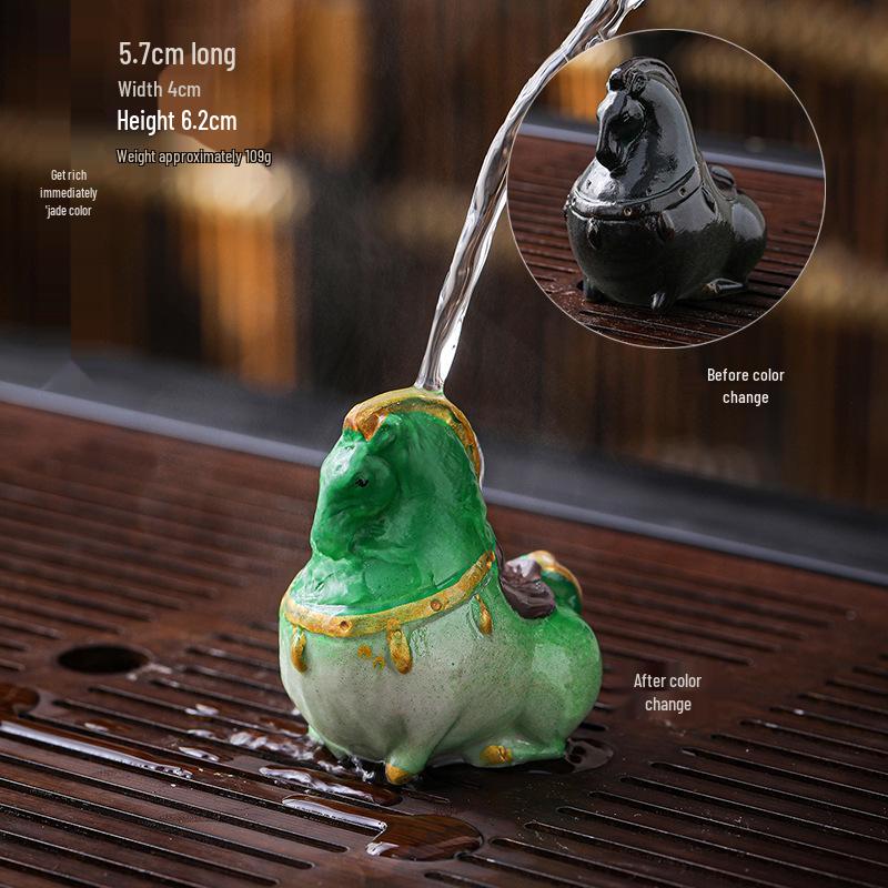 Instant Fortune Resin Tea Pet: Color-Changing, Wealth-Attracting, Creative Tea Table Decoration for Tea Enthusiasts.