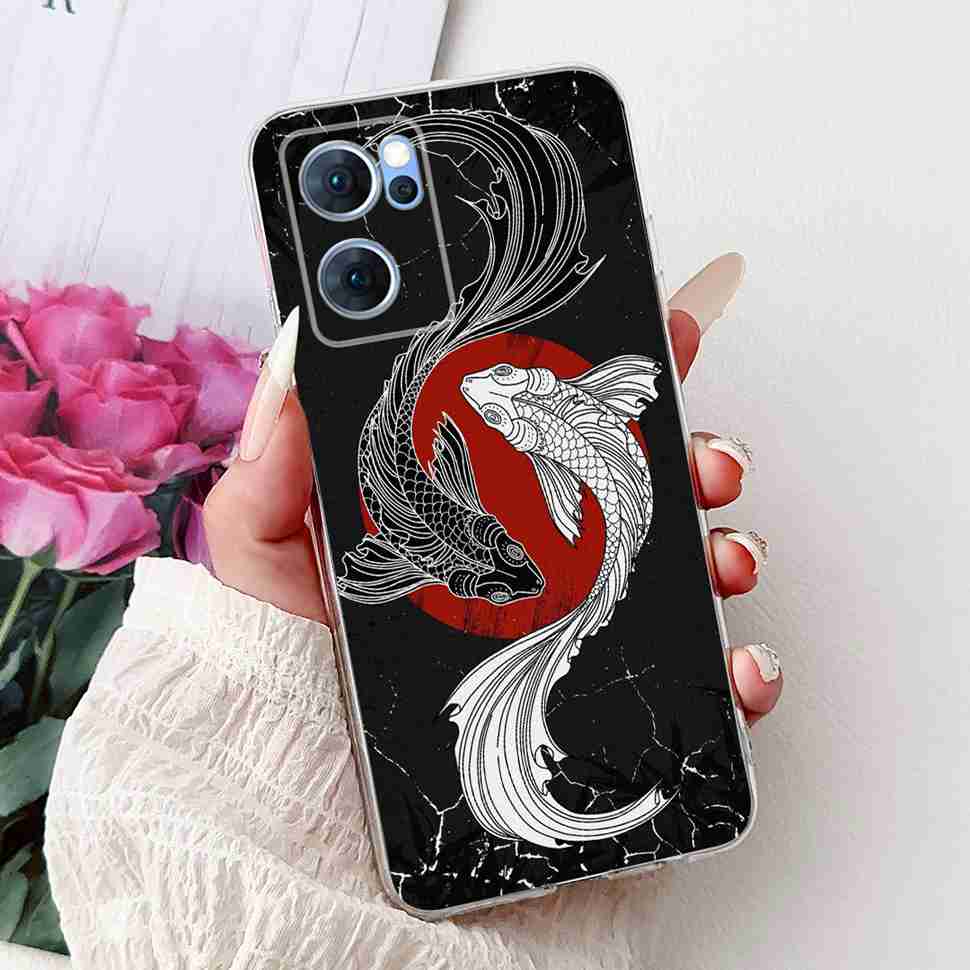 For Oppo Reno7 5G Casing Cute Cat Flower Painted Cover Soft Fundas Phone Case For Oppo Find X5 FindX5 Lite Reno 7 5G Back Cover