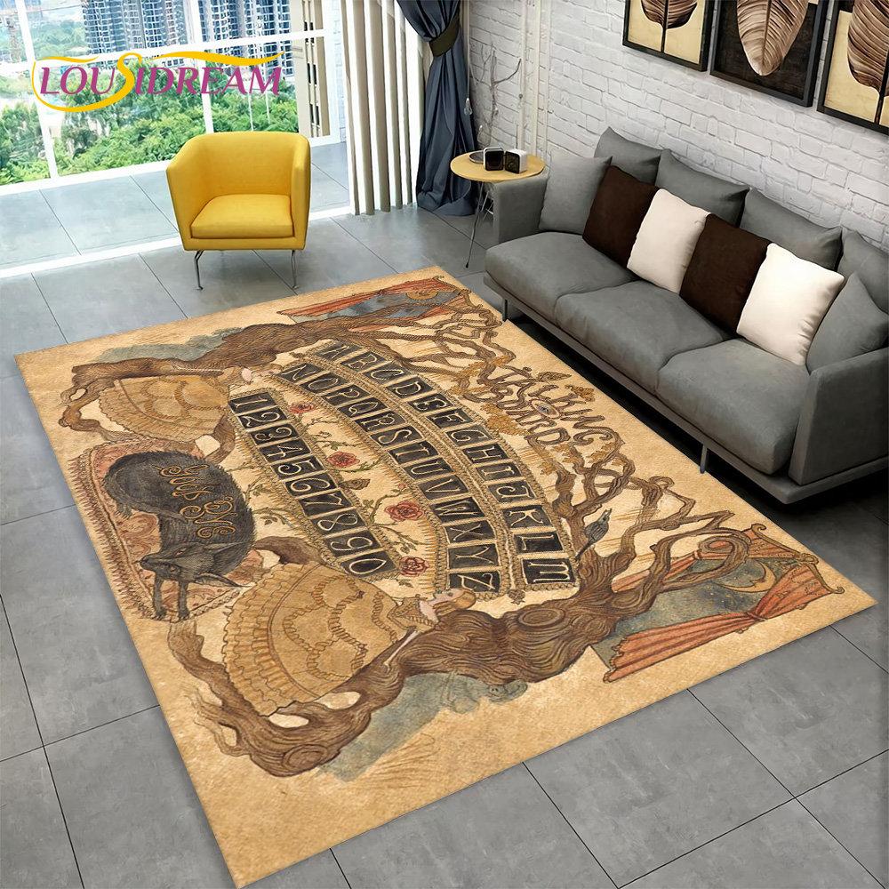 Ouija Tarot Witchcraft Gothic Area Rug,Carpet Rug for Living Room Bedroom Sofa Doormat Decoration,Kids Play Non-slip Floor Mat