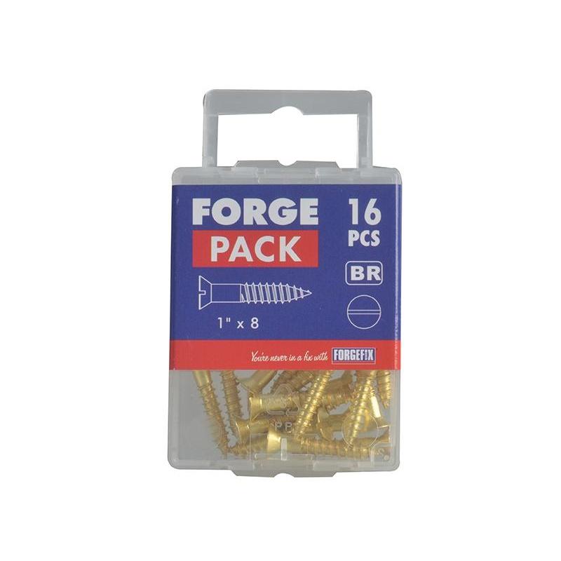 Forgefix Holzschrauben, Geschlitzt, Rah, Messing, Forgepack