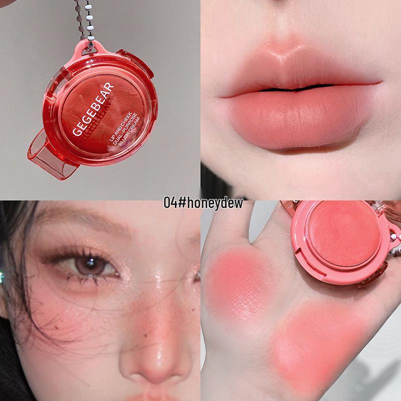 Gege Bear Lippen- und Wangen-Rouge-Creme: Highlighting & Contouring, Anti-Aging Lippen-Schlamm für natürliche Schönheit.