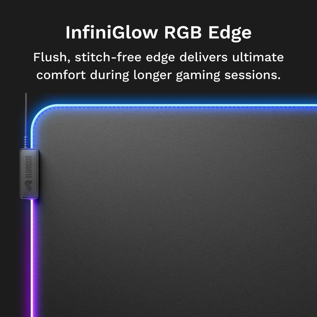 Glorious Mouse Pad 2 GLED XXL Black RGB Lighting Cloth Gaming Mouse Pad X MS0774 (915 460mm) GLO-MP2-GLED-XXL-B