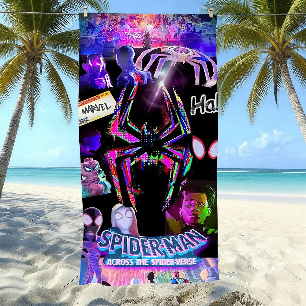 Toalla de Playa con Estampado de Dibujos Animados de Marvel Spider-Man, Natación en la Costa, Secado Rápido, Suave y Agradable para la Piel, Playa de Vacaciones