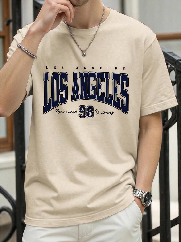 Famous City In The United States Print Men TShirt Trendy Casual Loose T Shirts Cotton Soft Streetwear Summer AllMatch Clothes