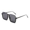 Brown Sunglasses Round Face Women'S Personality Large Frame Square Sunglasses Metal Concave Glasses