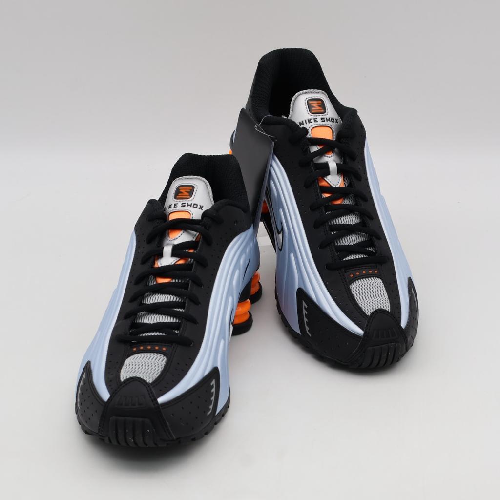 AR3565-401 Nike Shox R4 Blue Tint Total Orange Black Metallic Silver (Women's)
