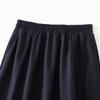 Qooth Denim Skirt with Pockets Mid Length Flare Skirt Slim Autumn Fall Casual Skirt QT2732