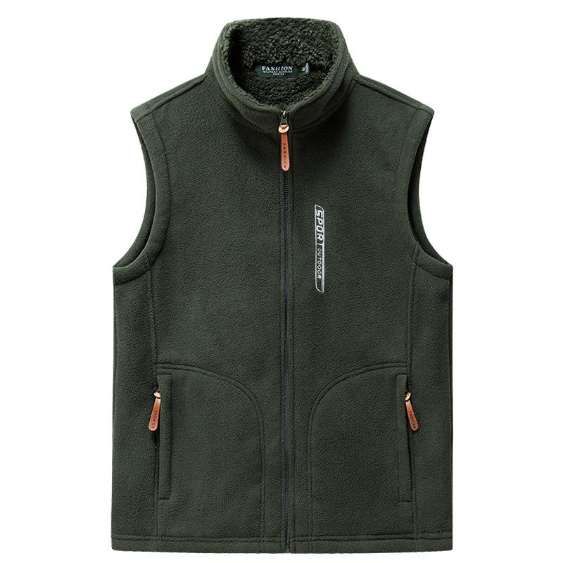 Men's Plus Velvet Outdoor Fleece Vest - Thickened Gilet for Autumn and Winter Sports, Casual Running, and Fishing