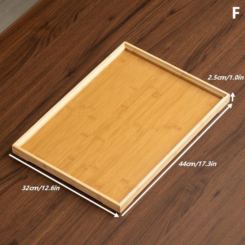 1Pcs Rectangular Serving Tray Tableware Food Tray For Kitchen Party Tea Bar Bamboo Wood Pallets Flat Plate Kitchen Utensils