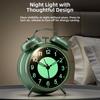 Metal Construction Vintage Silent Alarm Clock Round Pointers Luminous Alarm Clock  Student Use