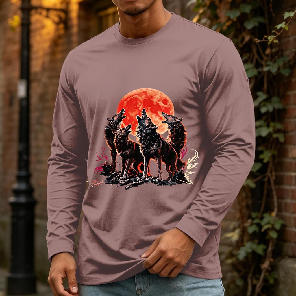 Men's Halloween Long Sleeve Neck Casual Shirt