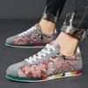 Men Casual Shoes New 2025 Men's Yellow Sneakers Fashion Graffiti Printed Fabric Men Sneakers Comfort Lightweight Flats Shoes