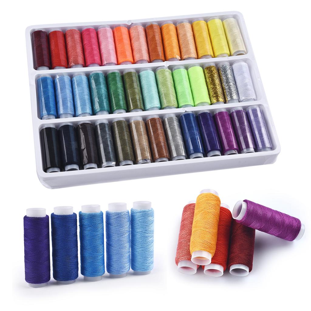 30/38/39 Colors Polyester Machine Embroidery Sewing Threads Hand Sewing Thread Craft Patch Steering Wheel Sewing Supplies Kit
