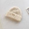 2Pcs/Set Knitted Hat Scarf Set Heart Embroidery Pattern Kids Brimless Hat Long Scarf Set Soft Breathable Winter Accessory