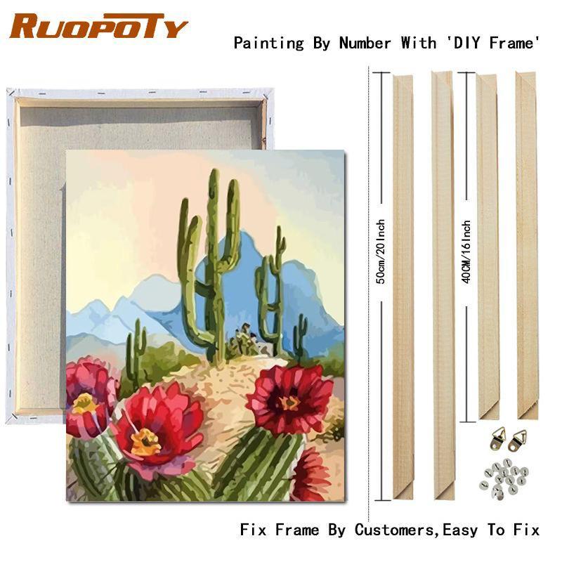 RUOPOTY Painting By Numbers Cartoon Animals Unique Gift Home Decoration Wall Art Coloring By Number Children's Room Decor