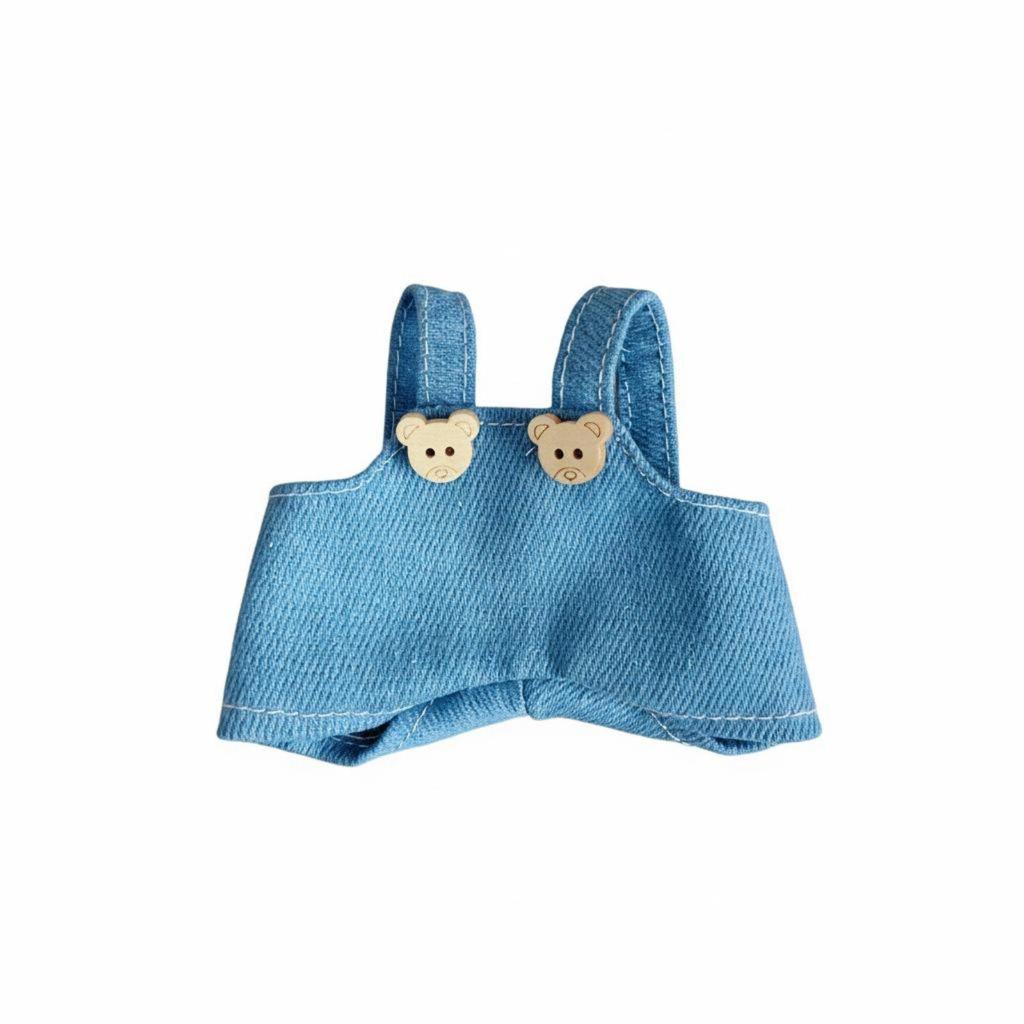 10cm Doll Outfit Handmade Overalls Cute Designs Soft Toy Suspender Trousers for Hobbyists Black