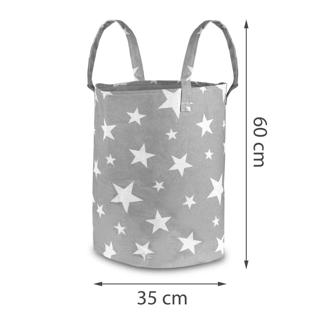 Nukido Toy Basket - Gray With Stars