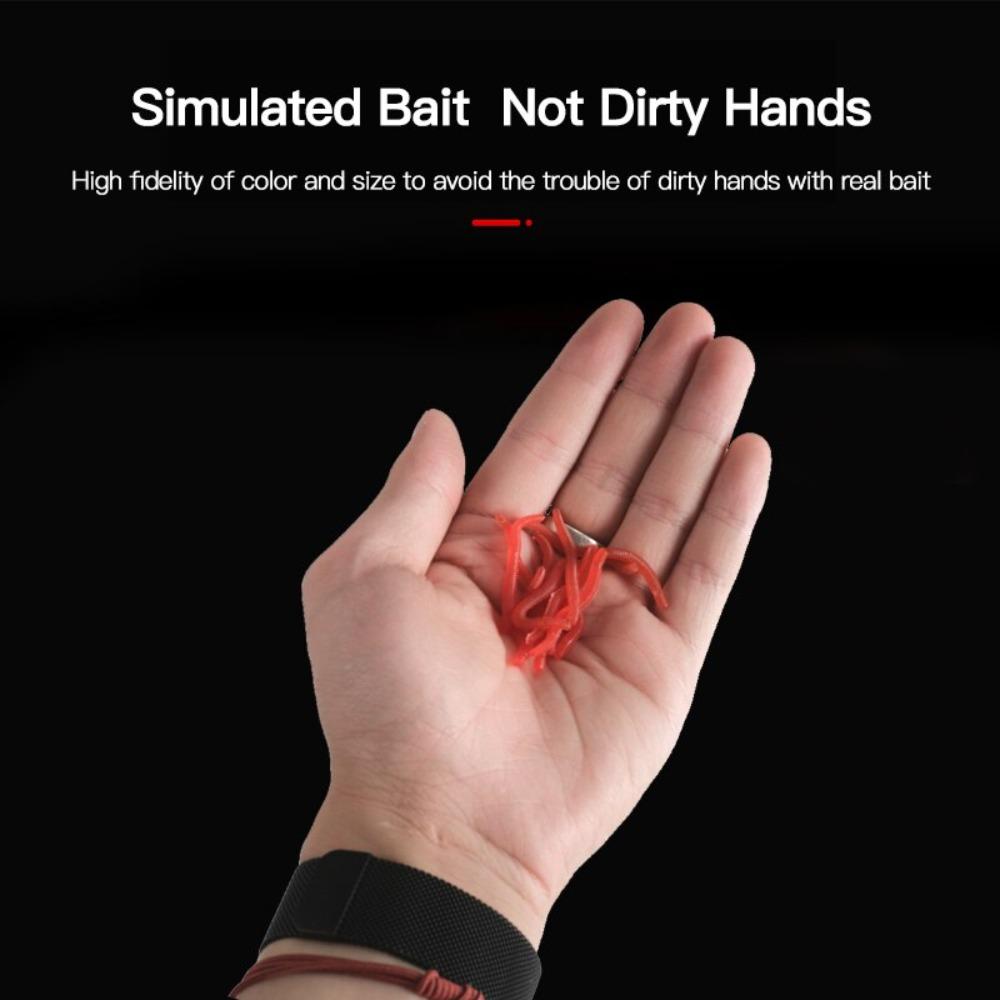 20 Stück - 100 Stück Fischgeruch Simulation Regenwurm Köder Gummi Weich Blutwurm Köder Angelköder