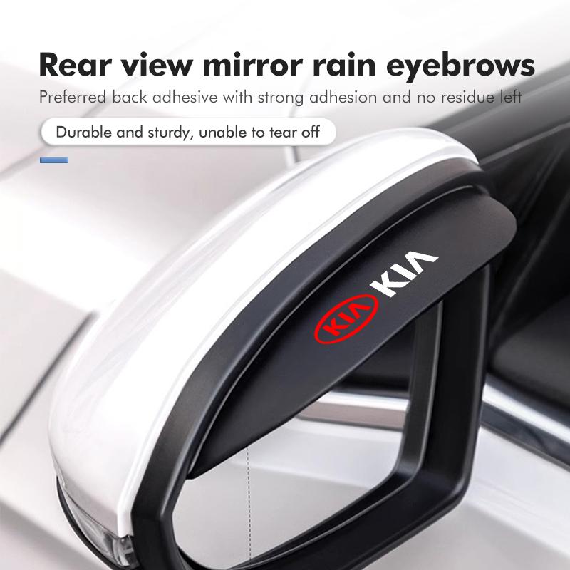 ABCDFD1For KIA 2PCS Car Rearview Mirror Rain Eyebrow Visor Rearview Side Snow Sun Visor Rain Cover Sportage Rio Ceed Niro Soul Stonic