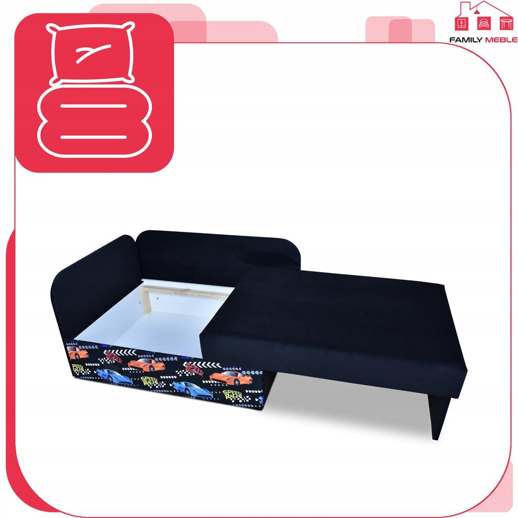 Narożnik dziecięcy Bambino rozkładany pojemnik łóżko dzieci materac kubuś