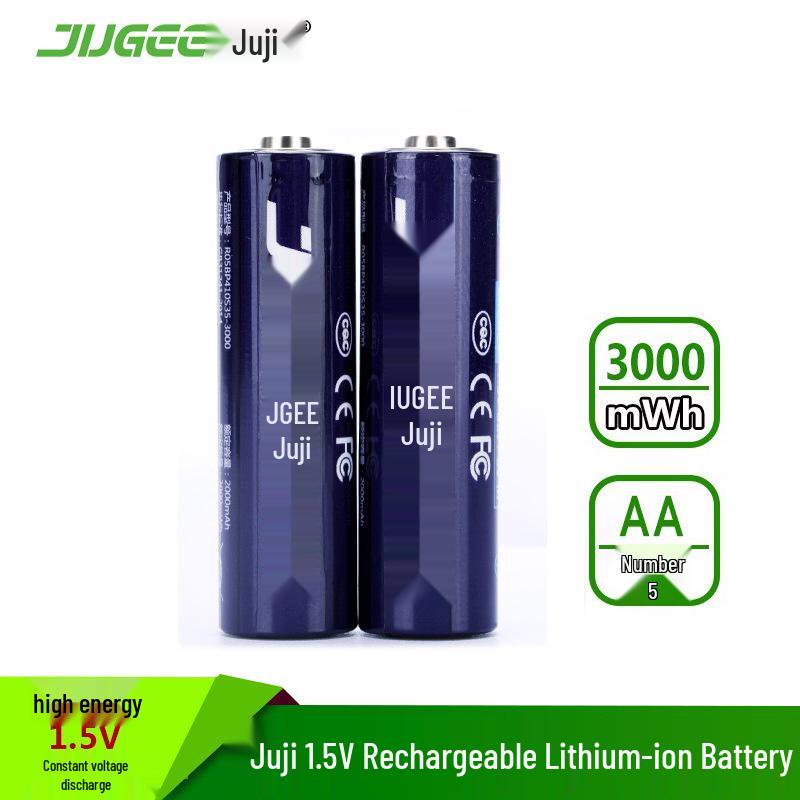 Juji Mai 3000mAh AA 1.5V Rechargeable Lithium Battery Pack for KTV Microphones