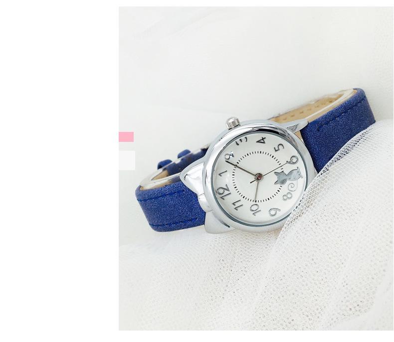 Korean Style Cute Cat Children's Waterproof Quartz Watch for Girls