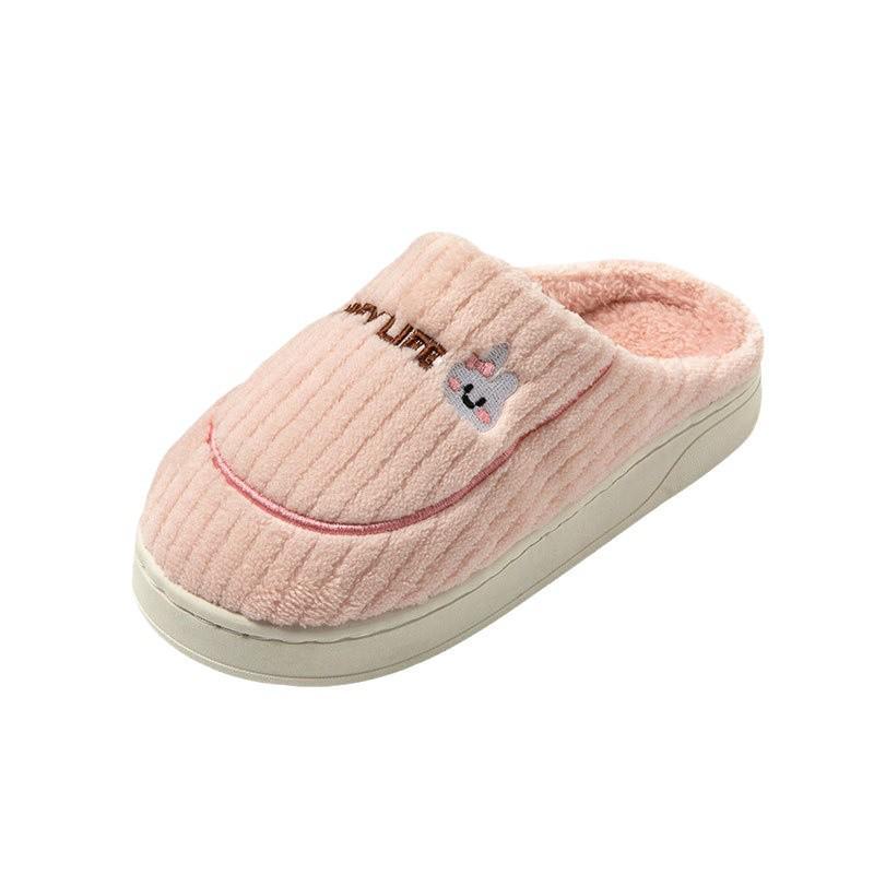 Women's Winter 2024 Warm Velvet Indoor/Outdoor Non-Slip Cotton Slippers, Thick-Soled Fur Shoes for Couples