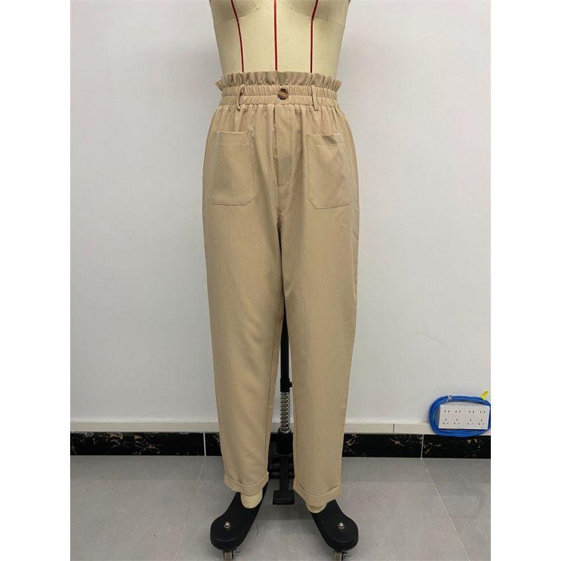 Fashion Women Trousers Casual Ladies Pants Elastic Waist Drape Straight Pants Women