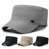 Spring Autumn Men's Flat Top Hat Sunscreen Sun Hat Outdoor Sunshade Cap for The Elderly