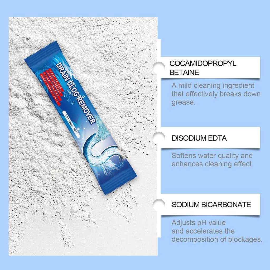 Jakehoe Potente Agente Sbloccante per Tubi da Cucina 200g Sbloccante Deodorante Pulitore per Scarichi di WC Lavandino Fognatura Strumenti di Pulizia Rapida