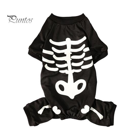 

Световой костюм скелета для домашних животных, комбинезон для маленьких средних собак, забавная одежда на Хэллоуин, одежда для щенка, реквизит для косплея S чёрный